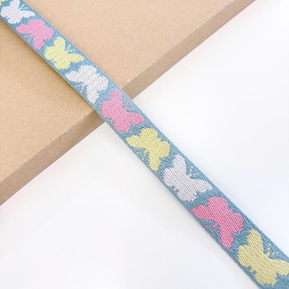 Colorful Butterfly Tape Ribbon, 1" Width - Selling per Yard (FT16)