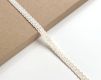 Natural Beige Cotton Edge Lace Trim, 1/2" Width (LT2-2) - Sold by Yard