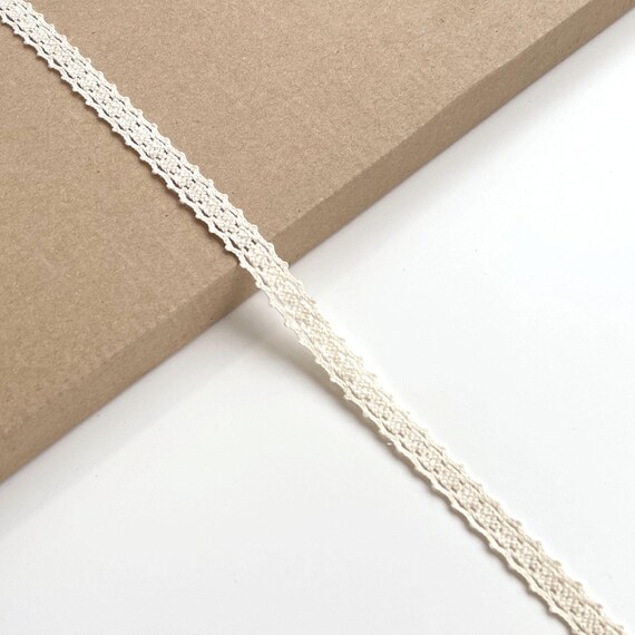 Natural Beige Cotton Edge Lace Trim, 1/2" Width (LT2-2) - Sold by Yard