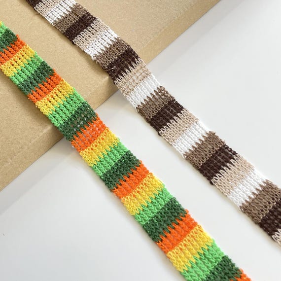 Multicolor Knitted Fashion Tape, Two Color Options, 1" Width - Selling per Yard (FT17)