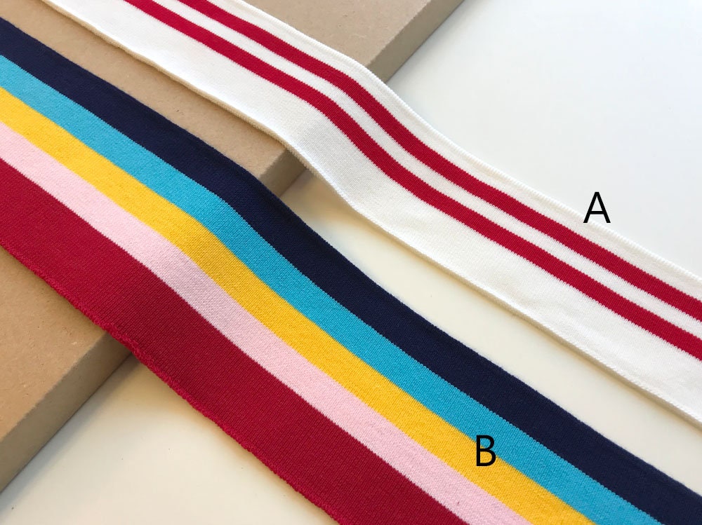 Multiple colorway 23 flat rib knit trim