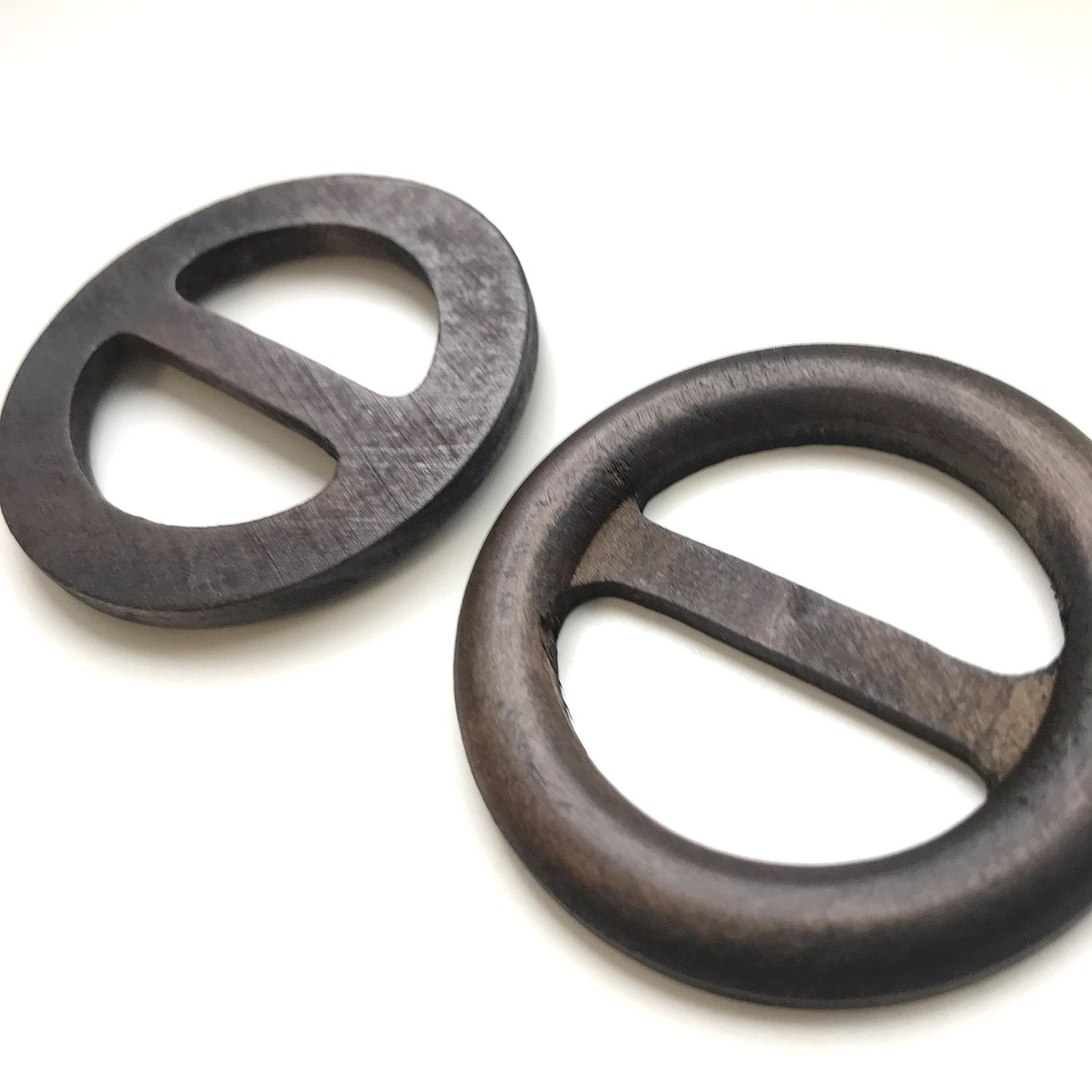 Wood Round Buckle with inner bar