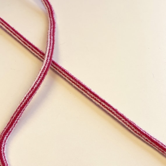 Red combo Square shaped Draw Cord Strap - 3/8"(Selling per yard) (TRIM BASIC 4)