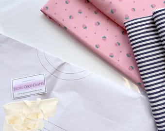 DIY Storage Tote Bag Sewing Kit – Zipper Organizer, Striped & Strawberry (Level 3 Advanced)