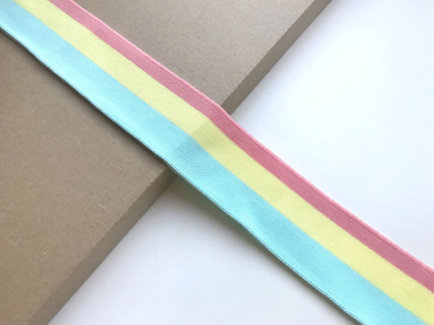 Multiple colorway 2 flat rib knit trim