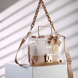 Clear Stadium Bag - Crossbody Purse  -Concert purse - Clear Crossbody Bag - game day bag