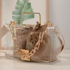 Clear Stadium Bag - Crossbody Purse  -Concert purse - Clear Crossbody Bag - game day bag