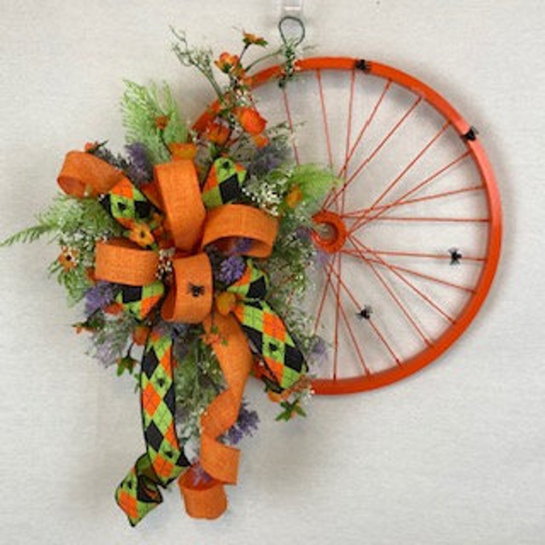 Halloween Bike Wheel, Halloween Wheel, Spider Wheel, Holiday Bike Wheel ...
