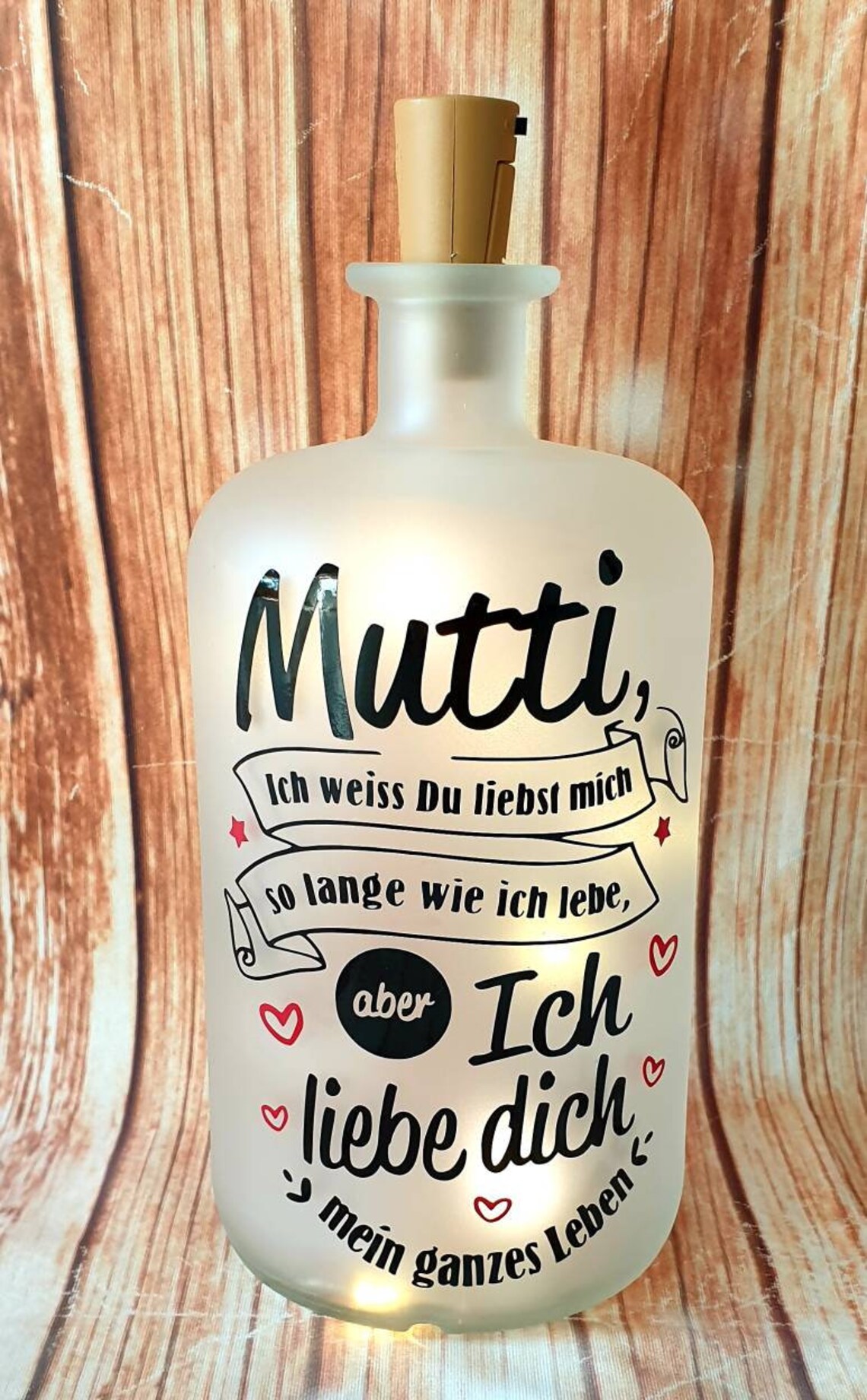 Beleuchtete Flasche Dekoflasche Spruch Liebe Mama Muttertag Etsy