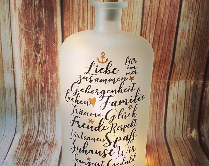 Beleuchtete Flasche Dekoflasche Spruch Liebe Mama Freunde Etsy.de
