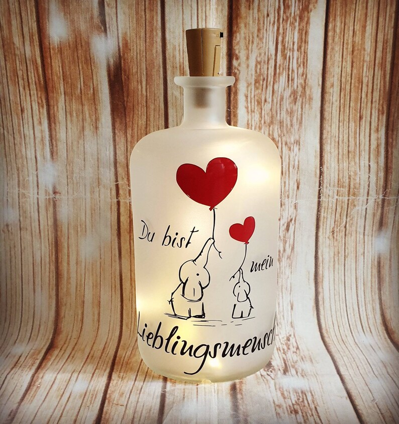 Beleuchtete Flasche Lieblingsmensch Dekoflasche Spruch Liebe Etsy.de