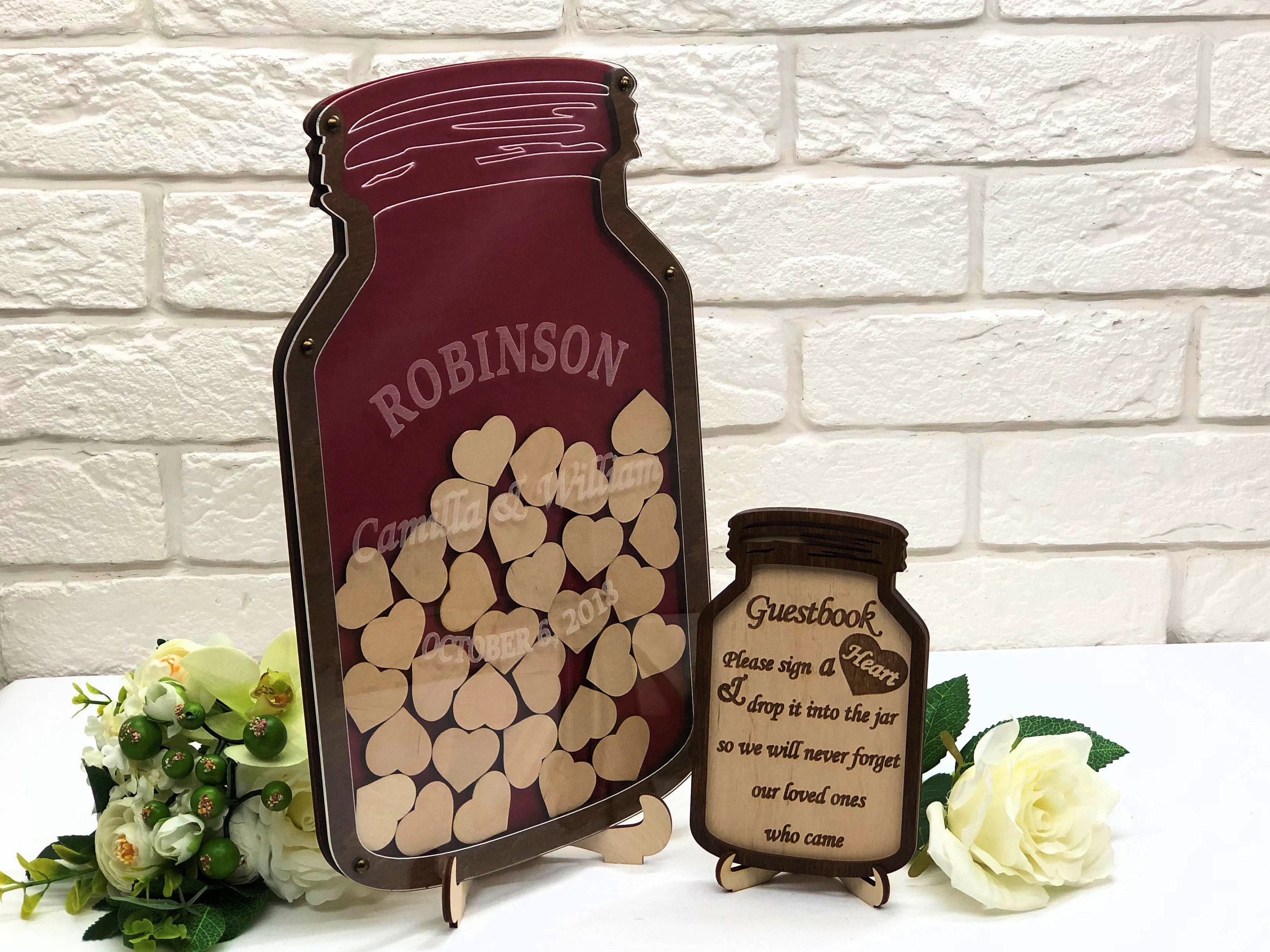Wedding Guest Book Alternative Mason Jar Wedding Guest Book Etsy