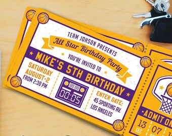 Modèles de Invitation fête d’anniversaire basket