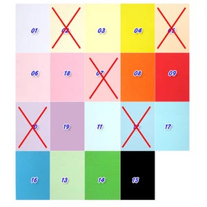 14 colours, 500 pcs each color of Pre-cut Origami pieces Size 1/32
