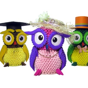 3D Origami modulare Cute OWL Piglet paffuto Piggy Bank/Money Box Paper Art