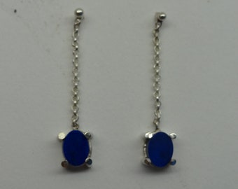 Silver Earrings with Lapis lazuli