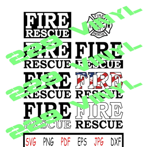 Fire Rescue SVG pdf eps jpg dxf png