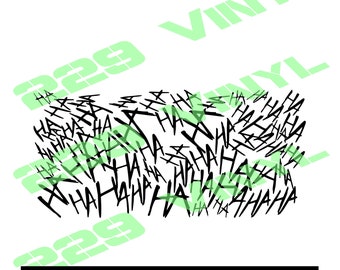 May include: Black and white graphic design featuring the word "HAHAHA" repeated multiple times in a chaotic pattern. This design is perfect for creating a unique and eye-catching design for a t-shirt, mug, or other merchandise.