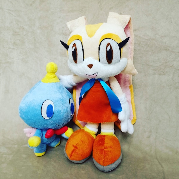 Cream rabbit and Chao, custom plush toy