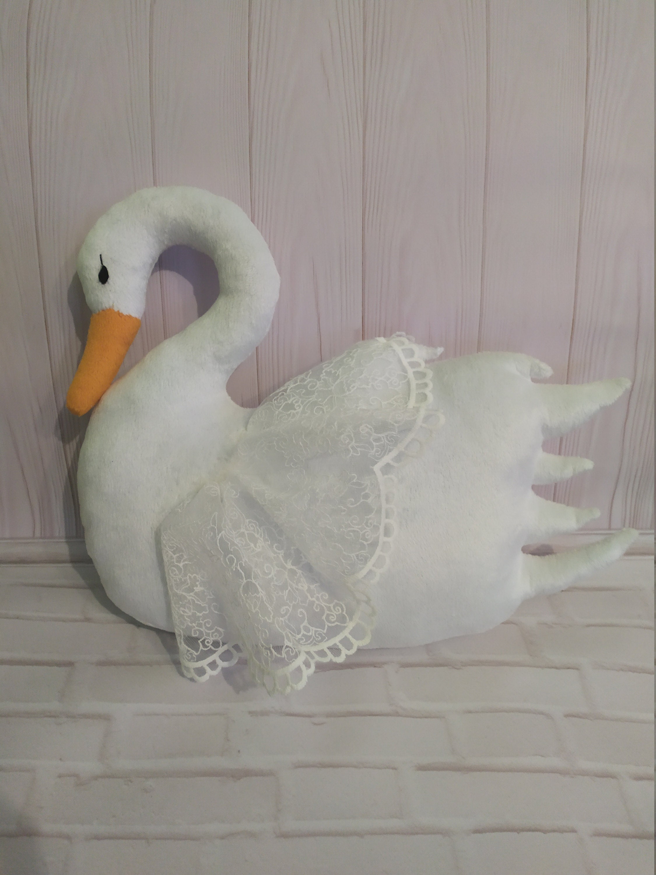 Wedding swans. Present for the wedding. Pillow swan Etsy