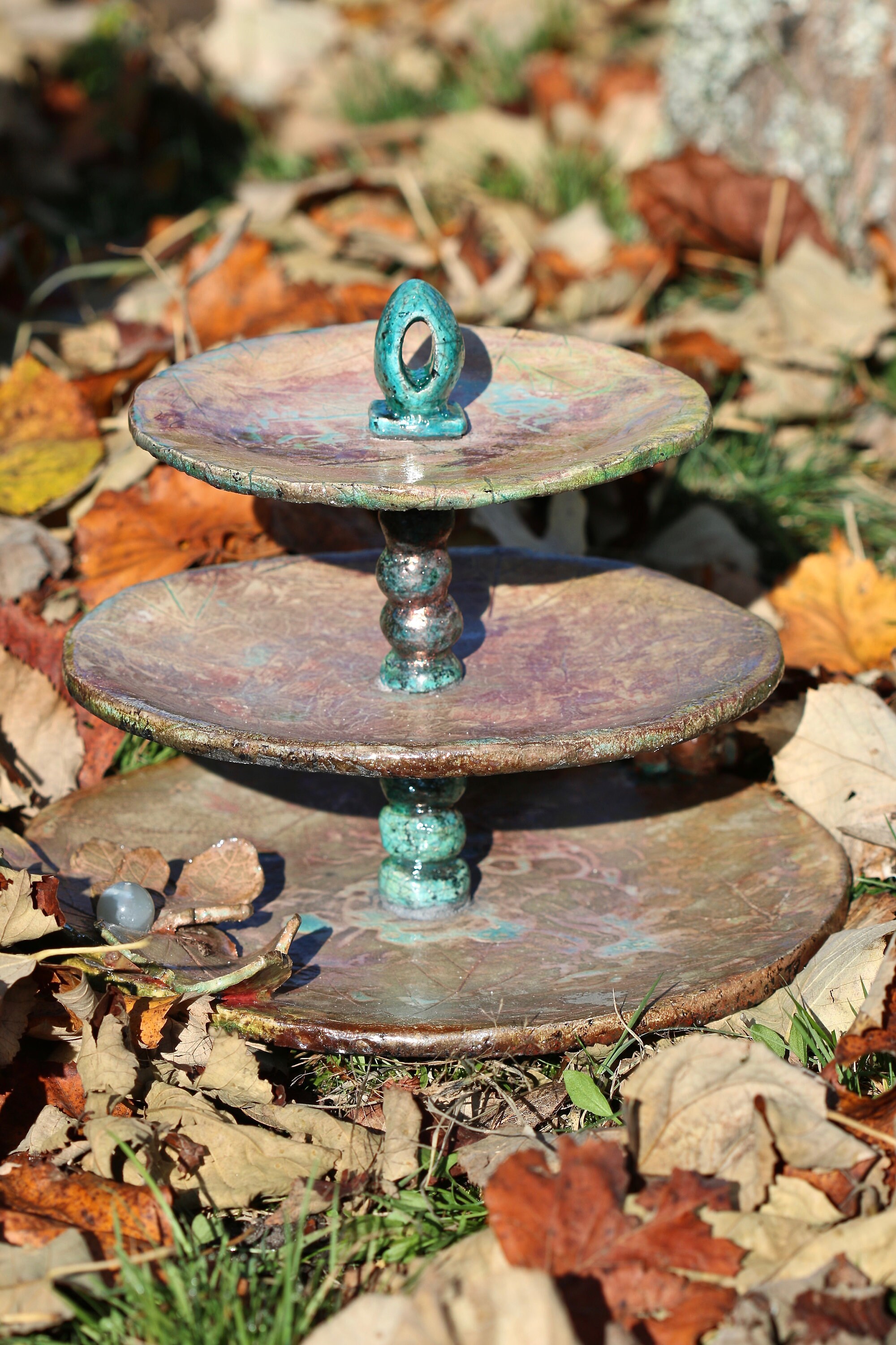 Plateaux Céramique Raku Cuivrée Porte Bijoux Minéraux Ésotériquetower