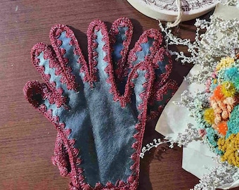Gants en cuir noir femme