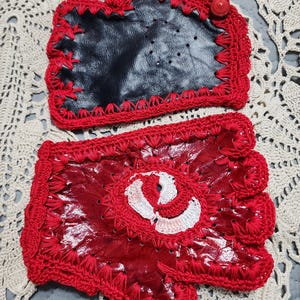 Leder Handschuhe rot fingerlose Frau Handschuhe aus rotem Leder