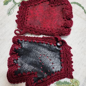 Leder Handschuhe rot fingerlose Frau Handschuhe aus rotem Leder