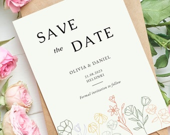 Custom Save the date - floral - digital print