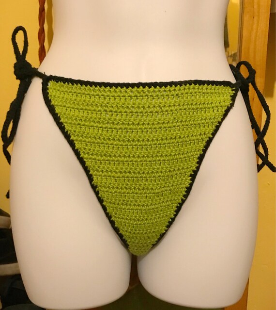 green and black bikini top