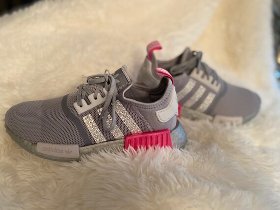 Bling Adidas 7US Damen Kinder Jugend NMD R1 Sneaker Grau Pink - Etsy.de