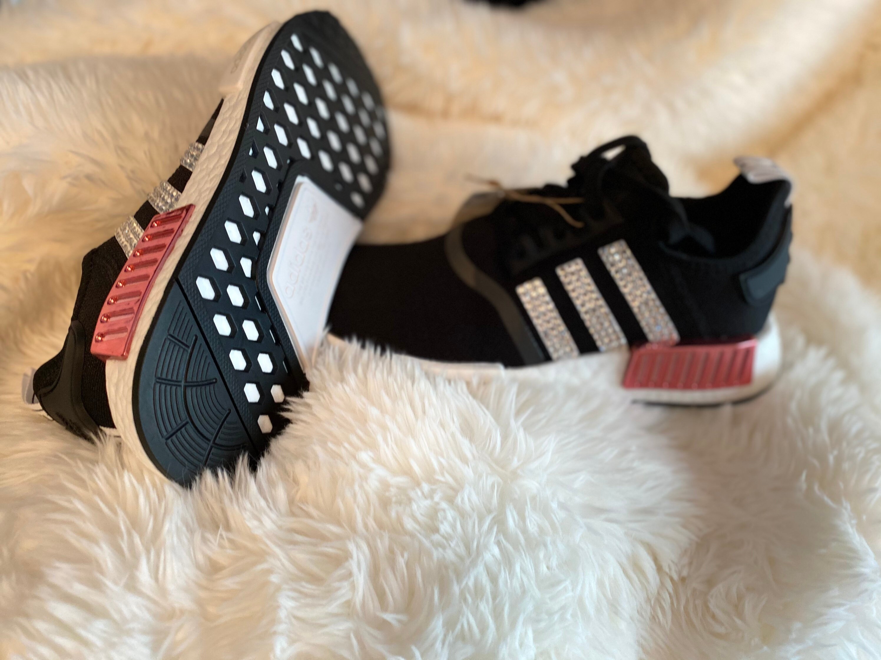US7 Women's or 5.5youth/7 US Womens Bling Adidas NMD R1 W Black Pink Womens  Youth Sneakers With Quality Crystals-ready to Ship!! - Etsy