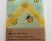 100 Natural Beeswax Food Wrap-Set of 3