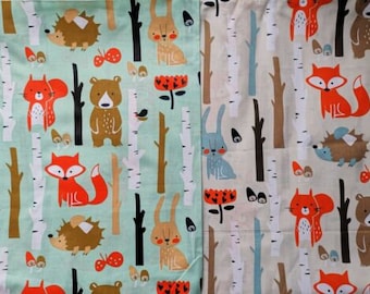 100% Natural Reusable Beeswax Food Wrap-Animals in Forest. Zero Waste Gift