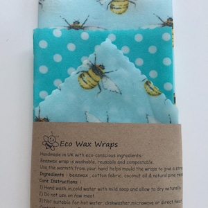 100% natuurlijke herbruikbare bijenwas voedselverpakking bijen Kies je set. Cadeau zonder afval