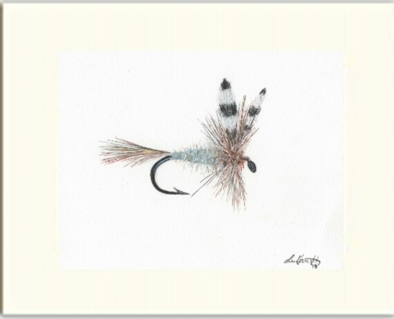 fly fishing Art print Adams Nymph Fly Print