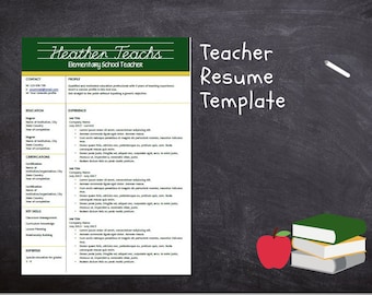 teacher resume etsy