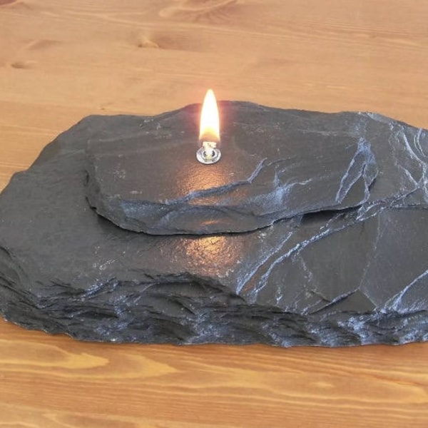 All Natural Rock - Slate Pillar Candle - Weddings - Walkways - Patios - Entertaining