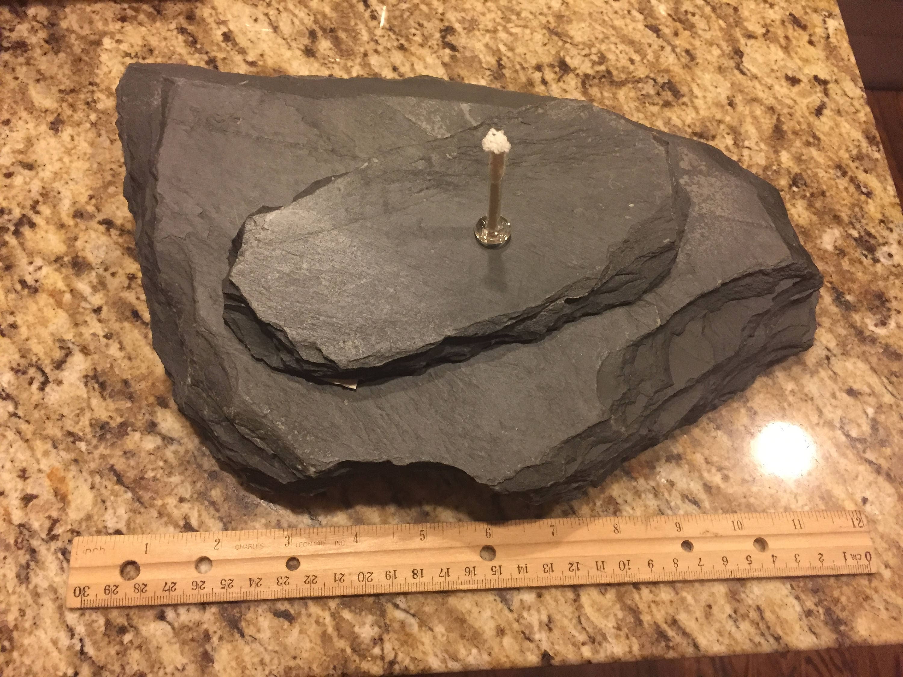 All Natural Rock Slate Pillar Candle Weddings Walkways Patios