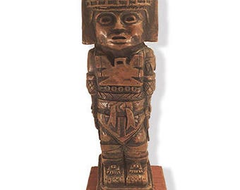 Toltec Warrior  Sculpture | Pre hispanic Replica Figure | Pre Columbian Toltec Statue