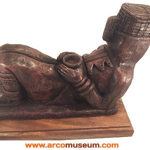 Chacmool Sculpture Mayan, Aztec and Toltec Chatmool Replica Figure Pre columbian Handmade Statue image 5
