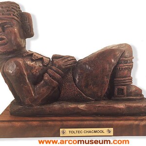 Chacmool Sculpture Mayan, Aztec and Toltec Chatmool Replica Figure Pre columbian Handmade Statue image 1