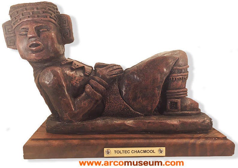 Chacmool Sculpture Mayan, Aztec and Toltec Chatmool Replica Figure Pre columbian Handmade Statue image 1