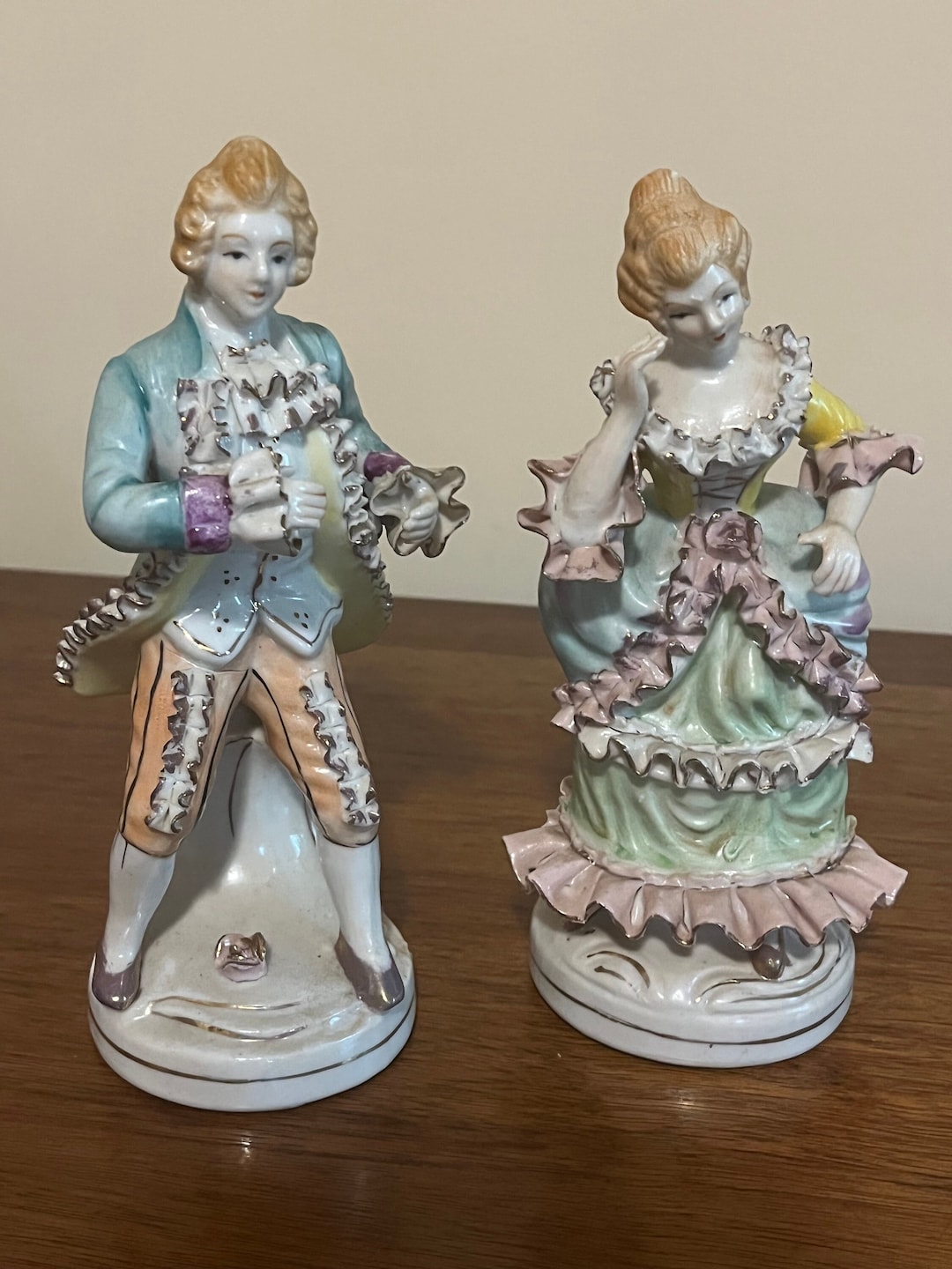 Vintage Victorian Bone China Lace Gentleman and Lady Etsy