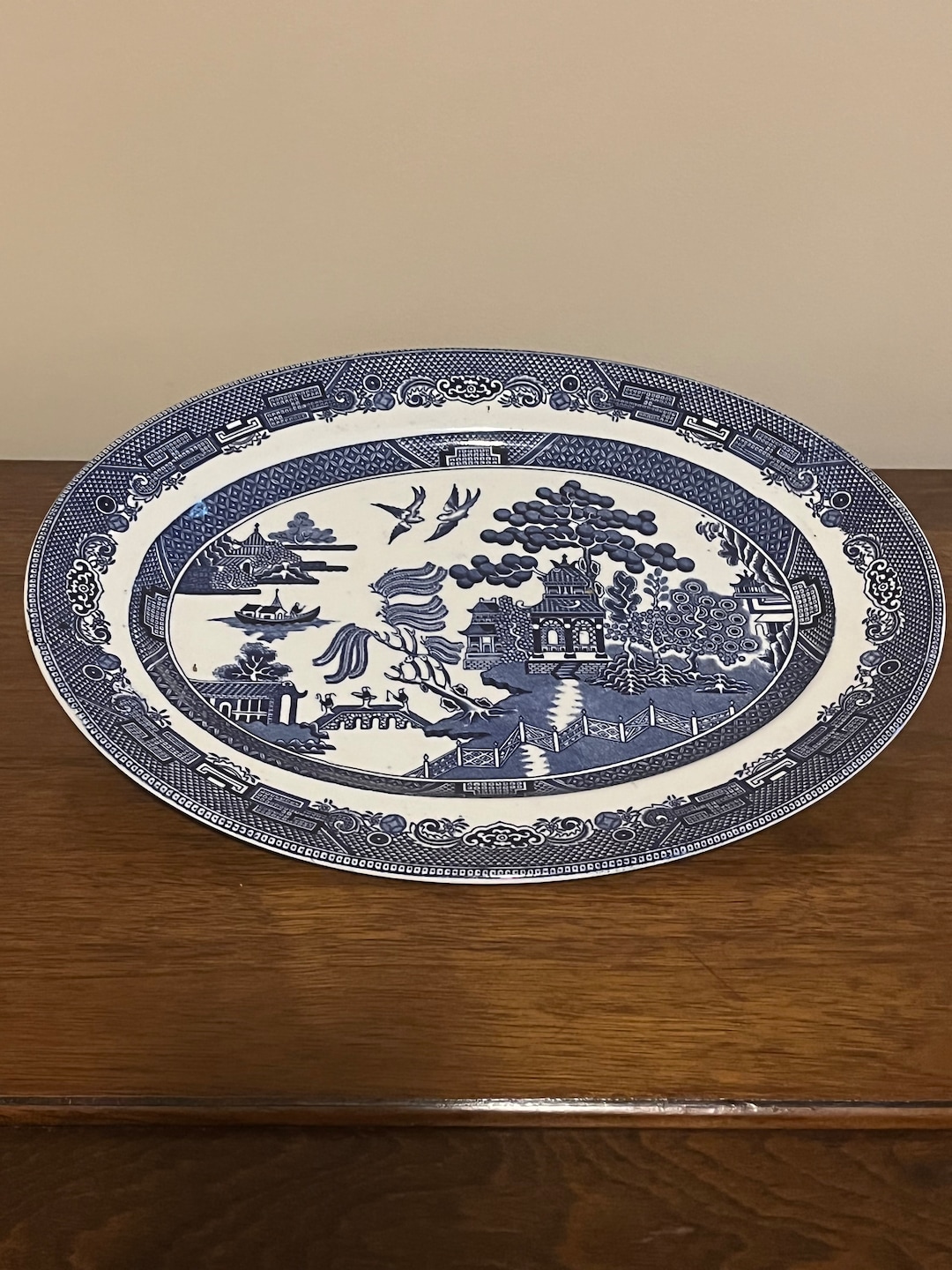 Blue Willow Platter Johnson Brothers England Vintage Mint Condition Etsy