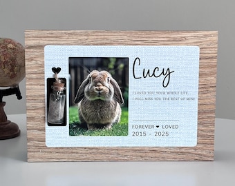 Rabbit Pet Urn with photos. Rabbit Memorial Box. Rabbit urn with picture. Bunny Urn. Small Animal Pet Urn. Pet Memorial Keepsake Box