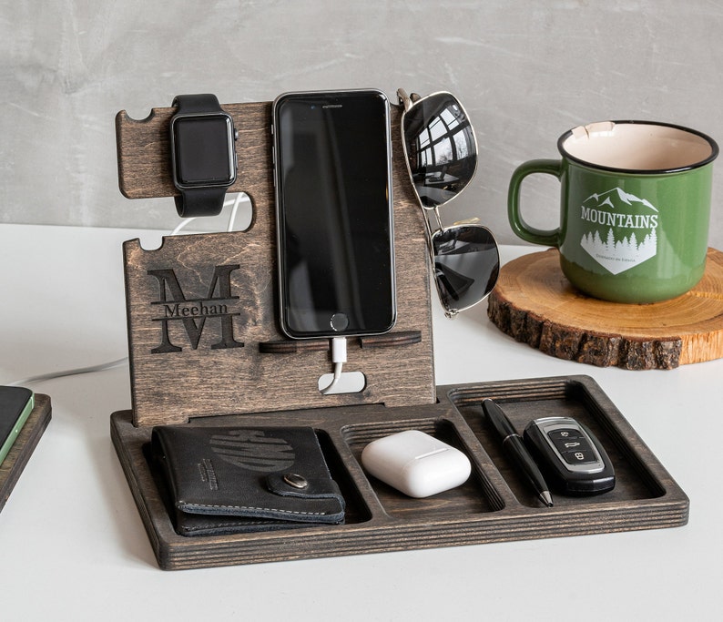 Mens birthday gift Personalized Dock Station Gift for Men image 1