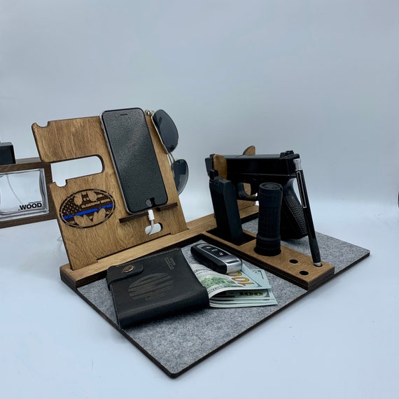 Police Officer Gift Wooden Pistol Holder Wooden Gun Holder Etsy