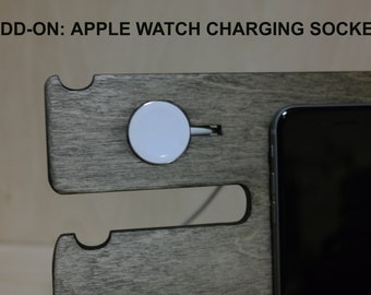 ADD-ON: Apple Watch (iWatch) charging socket for all ours Docking stations, Phone stands, Valet trays and charging organizers