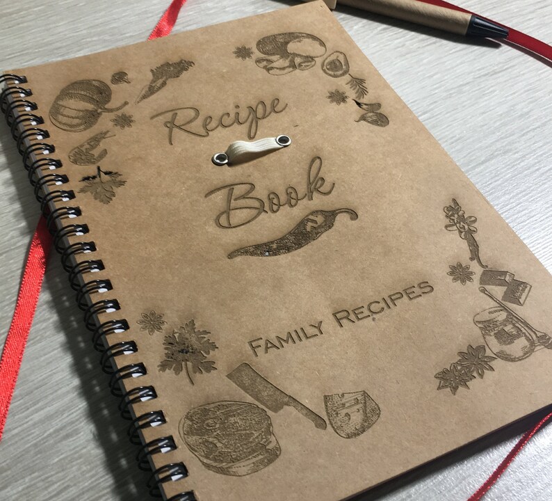 Personalized Cookbook Custom Valentines Gift Kraft Cover Etsy